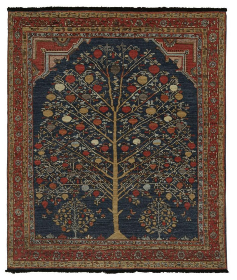 Rug & Kilim's Persian Rug in Navy Blue with “Tree of Life” Floral